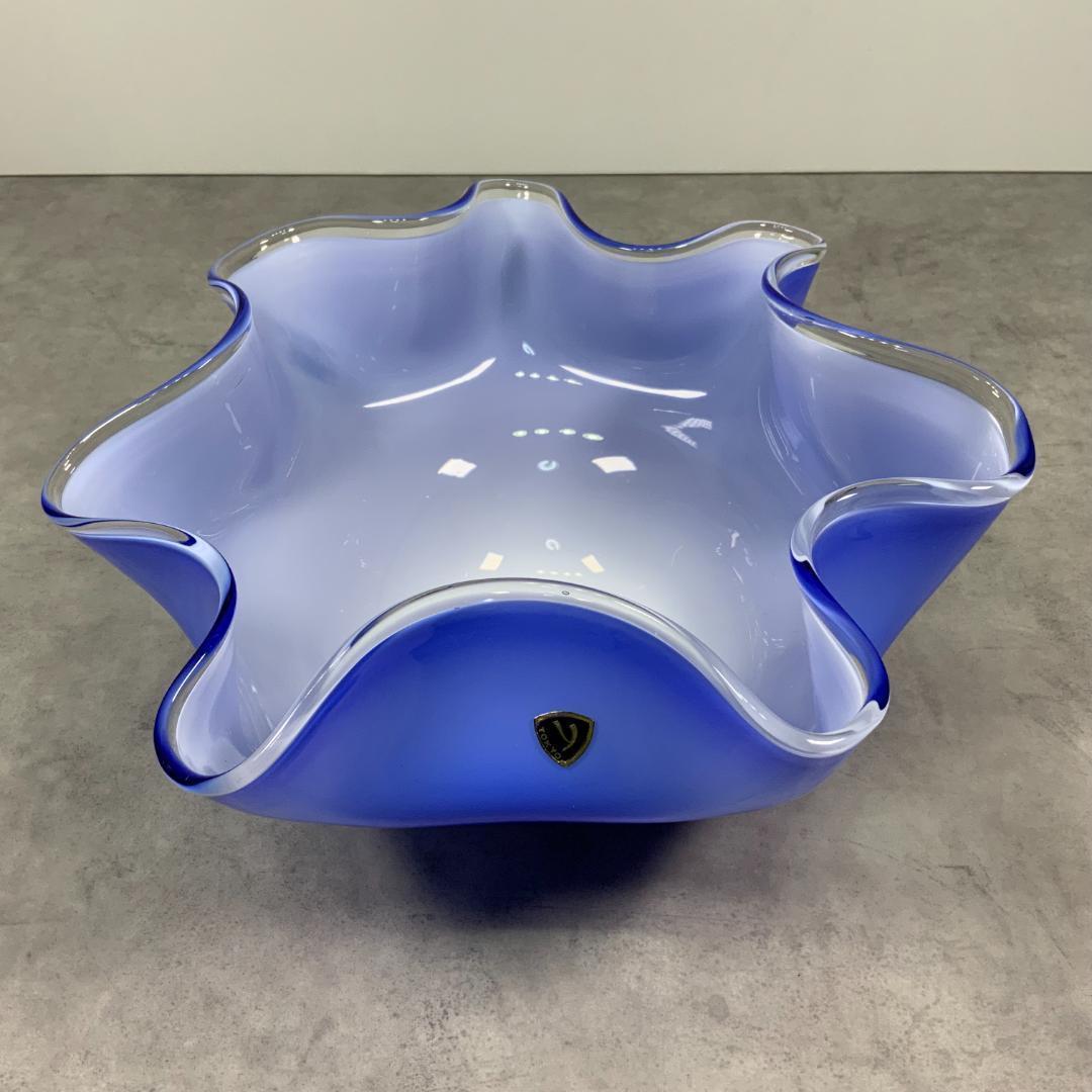 ヴィンテージ ガラス アクセサリートレイ ブルー ビンテージ レトロ 小物入れ