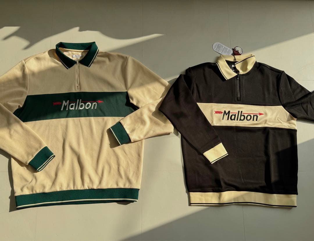 即日発送Malbon メンズハーフジップ トップスゴルフウェアスウェットL