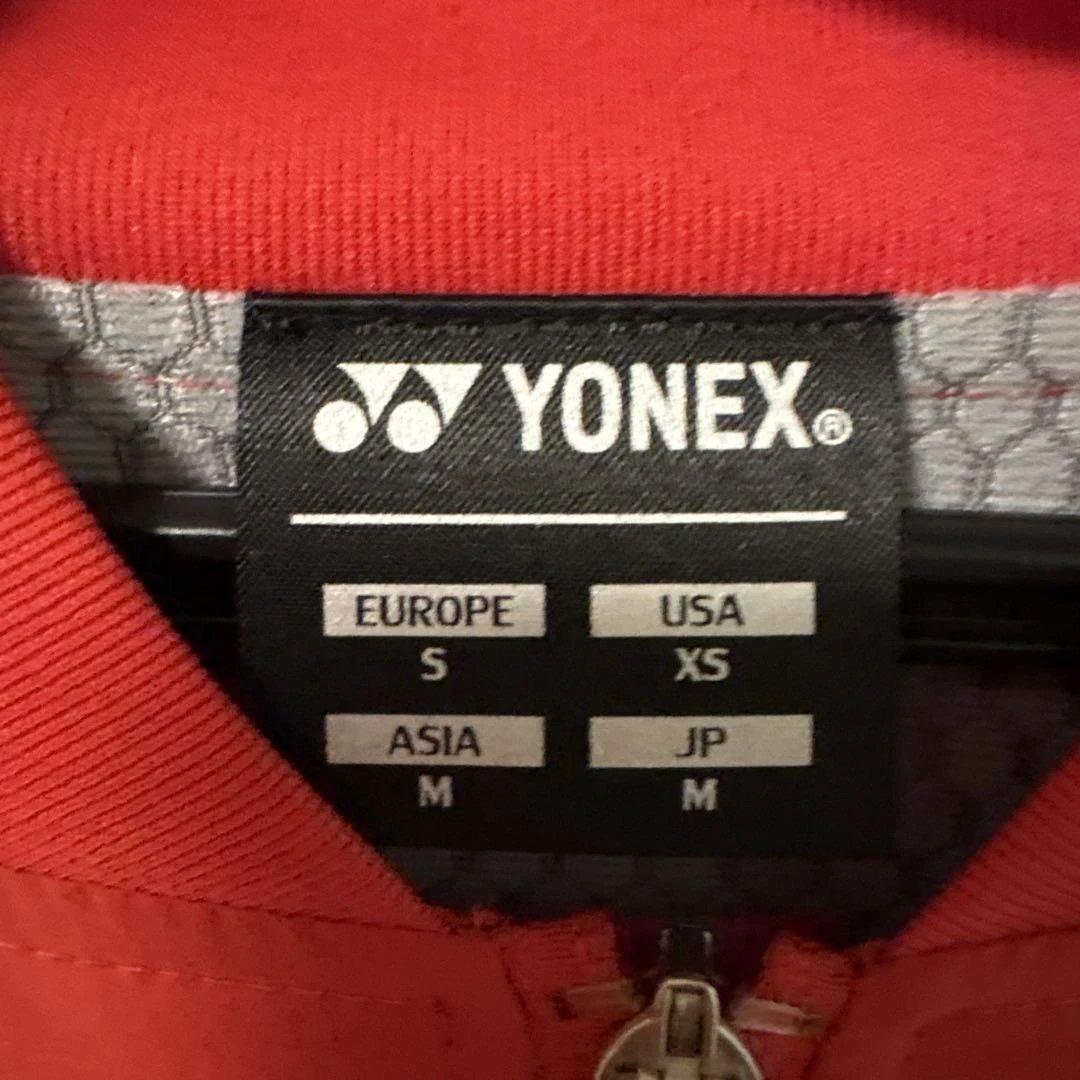 YONEX レッド ジップアップ 長袖 ウェア