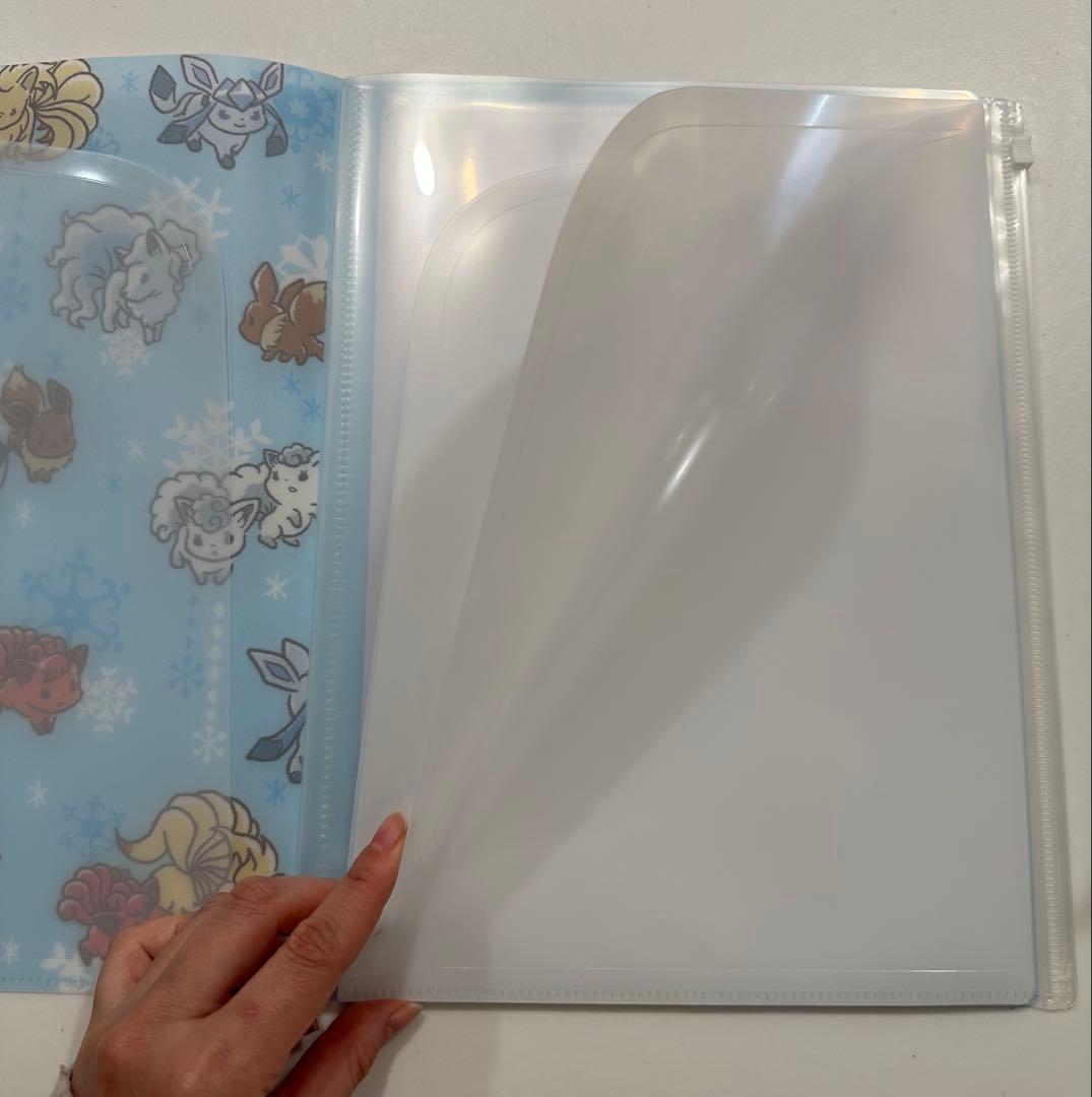 イッツデモ　ポケモン　イーブイ・グレイシアファスナー付きマルチクリアファイル