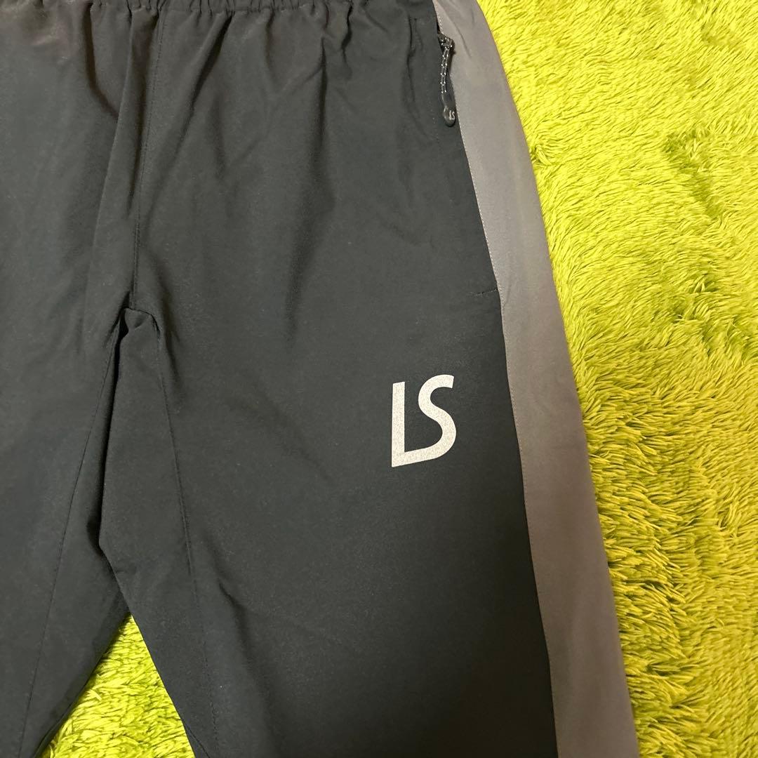 ルースイソンブラ　ストレッチタフタ素材　ロングパンツ　XS 黒×グレー