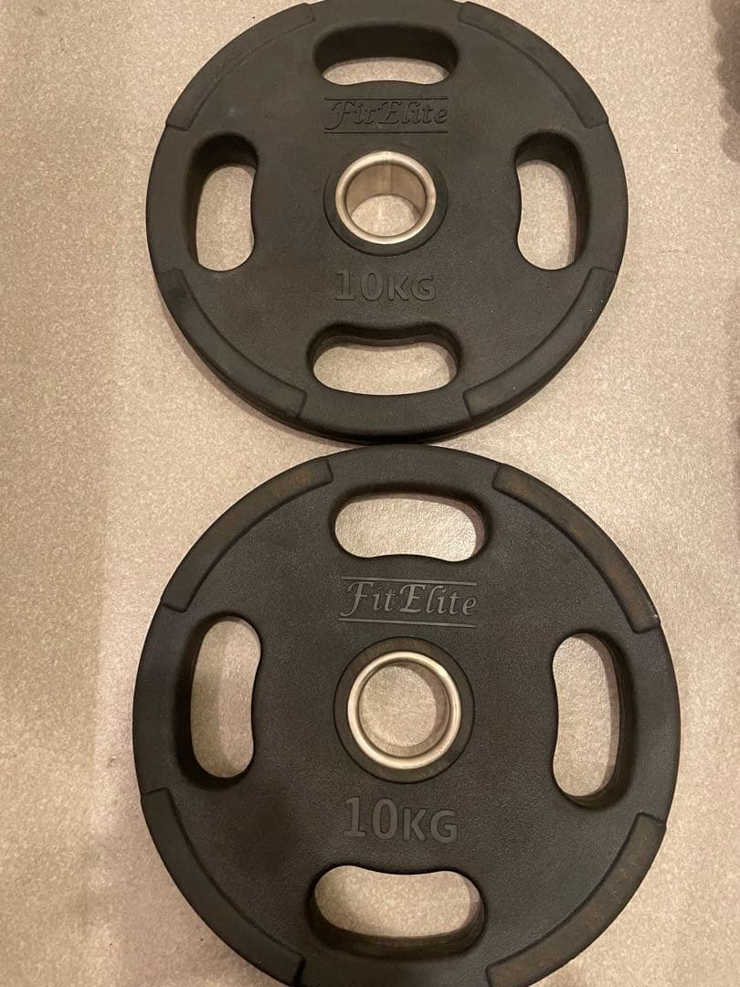 FitElite オリンピックプレート　ラバーコーティング 10kg 2枚セット