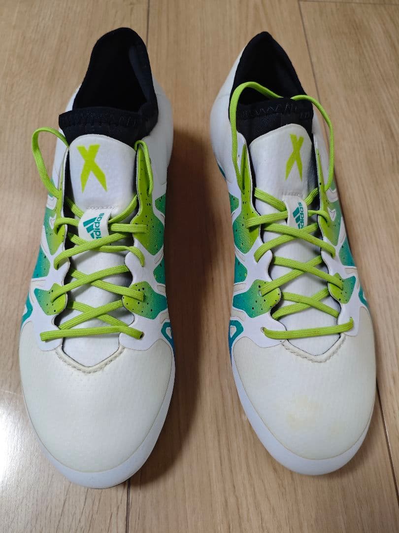 adidas スパイクシューズ ホワイト/グリーン/ブルー24.5cm