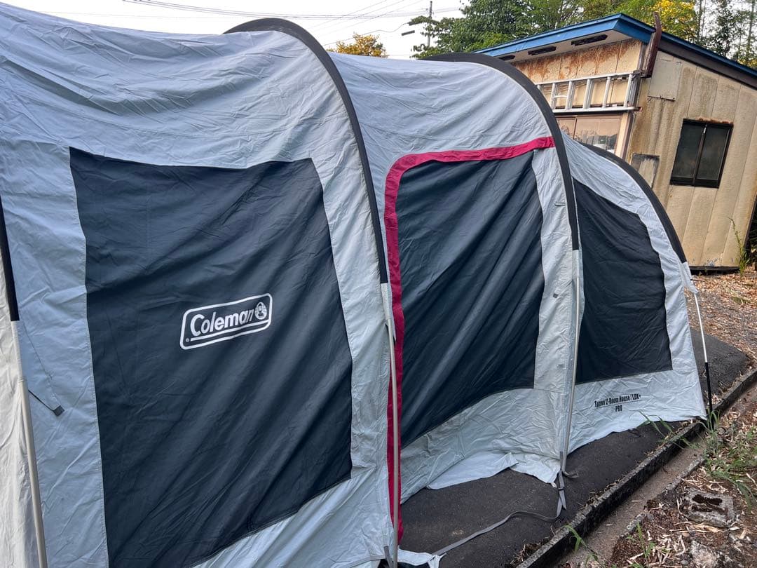 Coleman ツールームテント グレー キャンプ用かまぼこテントダークルーム