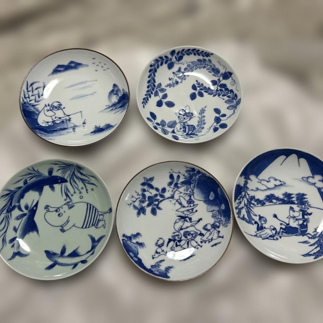 ★最終値下げ★新品未使用★ムーミン✖️amabro有田焼染め付け5枚セットBOX