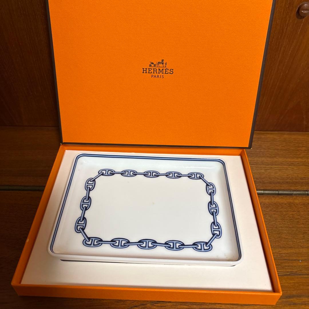 【HERMES 】シェーヌダンクル　 スクエアプレード　トレー皿