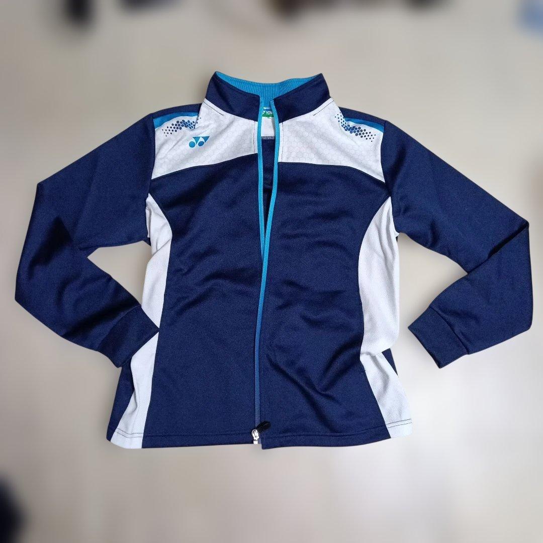 【美品】YONEX トレーニングウェアセット　Mサイズ　ネイビー/ホワイト
