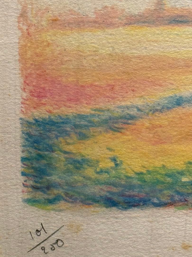 印象派　【風景画】　lithograph 直筆サインあり