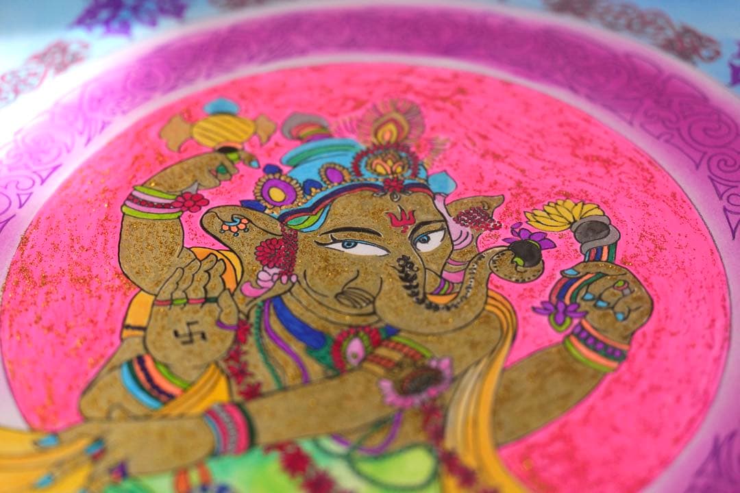 【風水画】踊るガネーシャ
