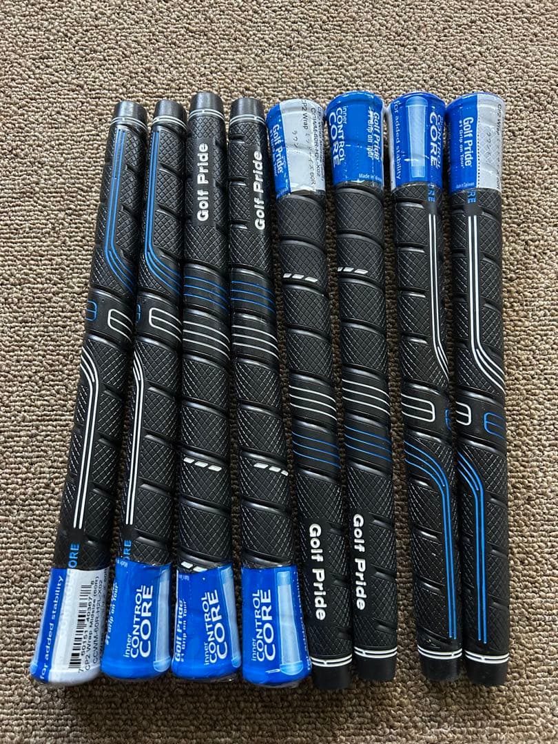 本物 ゴルフプライド golfpride CP2 wrap 青　ミッドサイズ8本