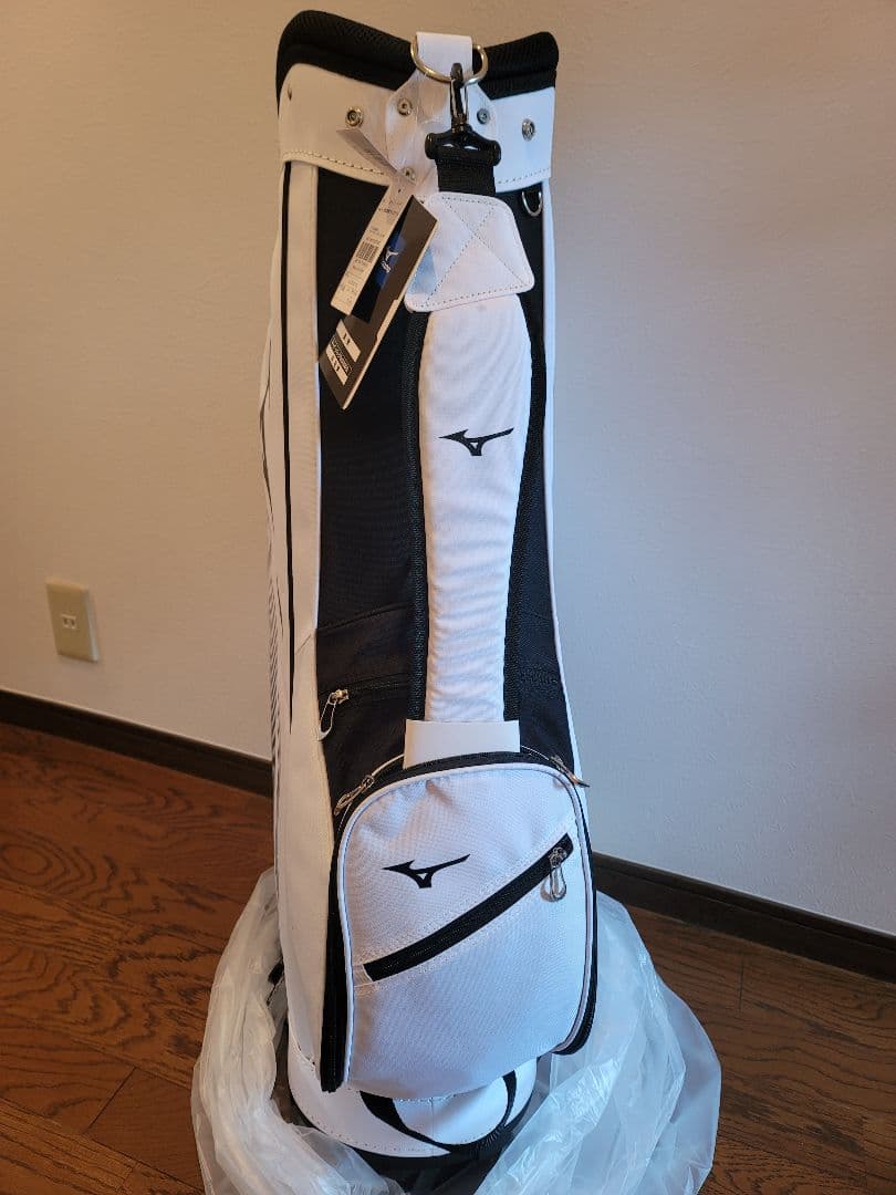 お値下【新品未使用】Mizuno ゴルフキャディバッグ 白黒
