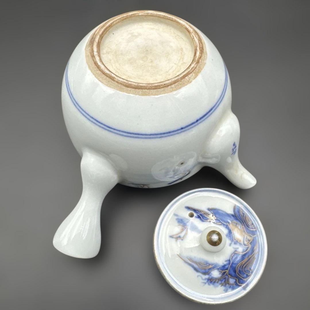 ★ 完品！ 戦前 九谷焼 茶器揃い 染付 共箱 ★