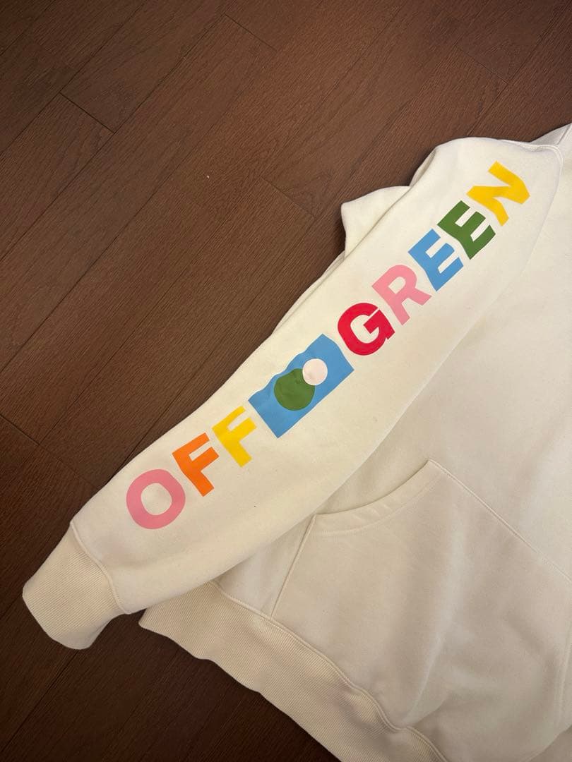 韓国発！off green Maestro フーディー XL クリーム色