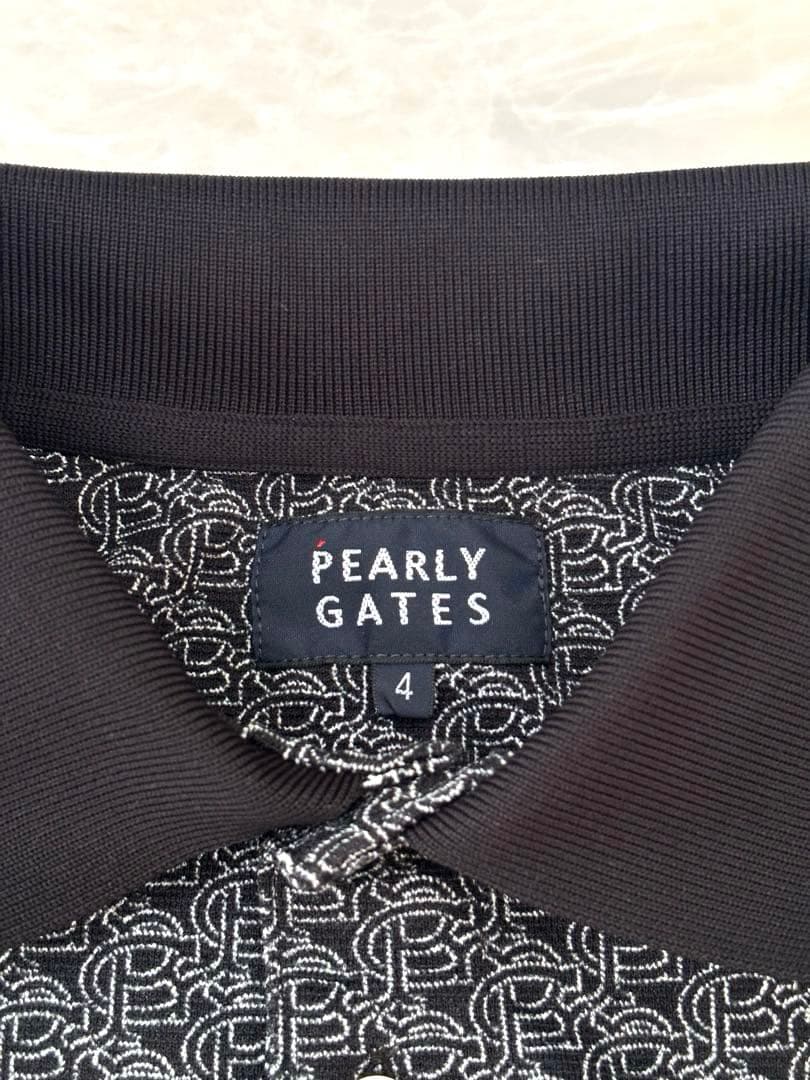 美品　PEARLY GATES ロゴポロシャツ 4 ゴルフ　ネイビー