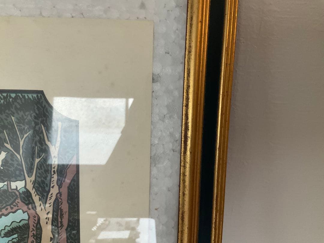 時代木版浮世絵　広重画　東海道五拾三次之内　品川　額装品　シリアルナンバー入り