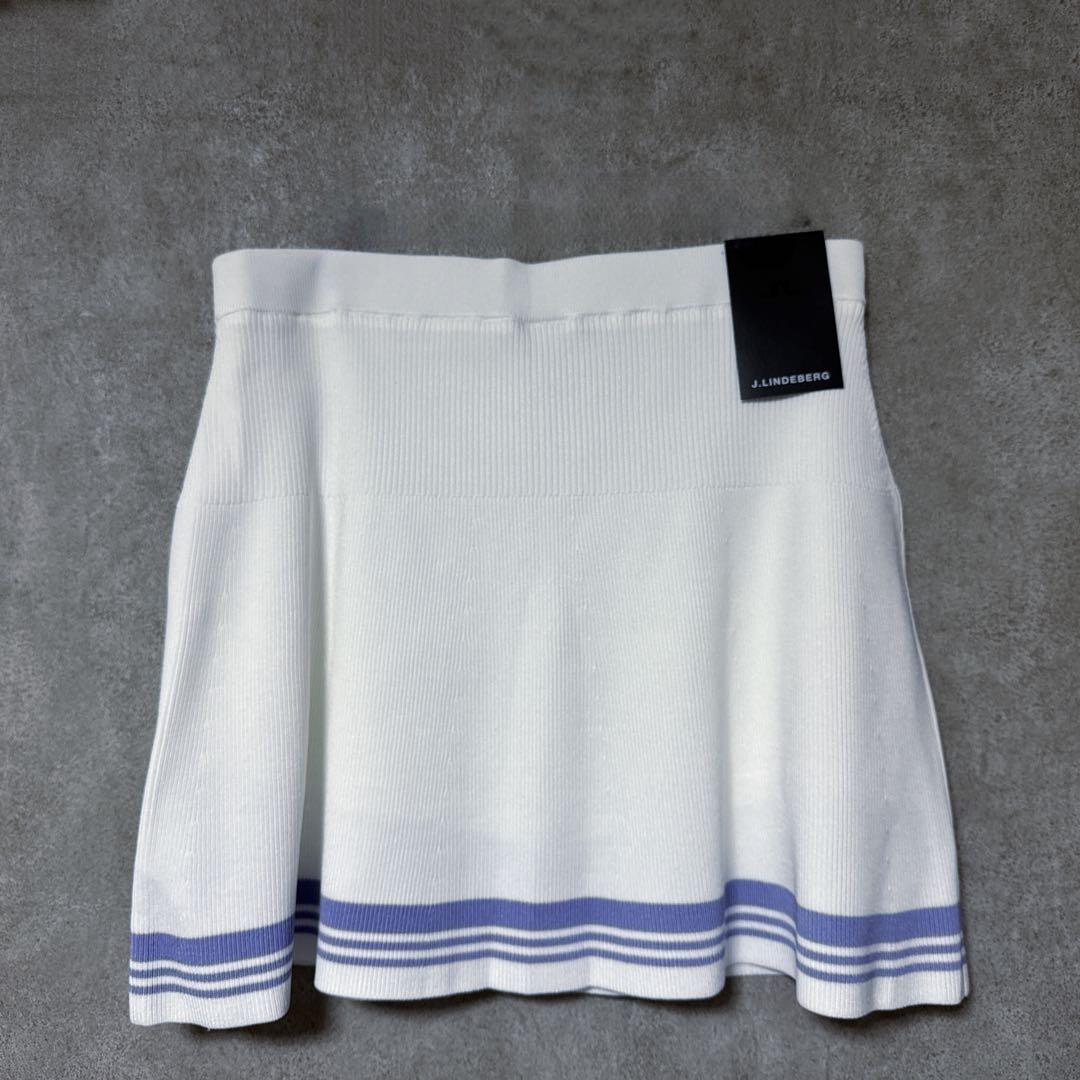 【新品】 J.LINDEBERG ジェイリンドバーグ ニット スカート ホワイト