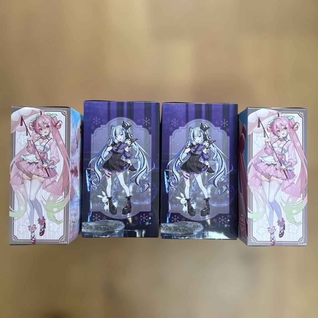 初音ミク フィギュア　桜ミク ×2＆ 雪ミク× クロミ×2セット