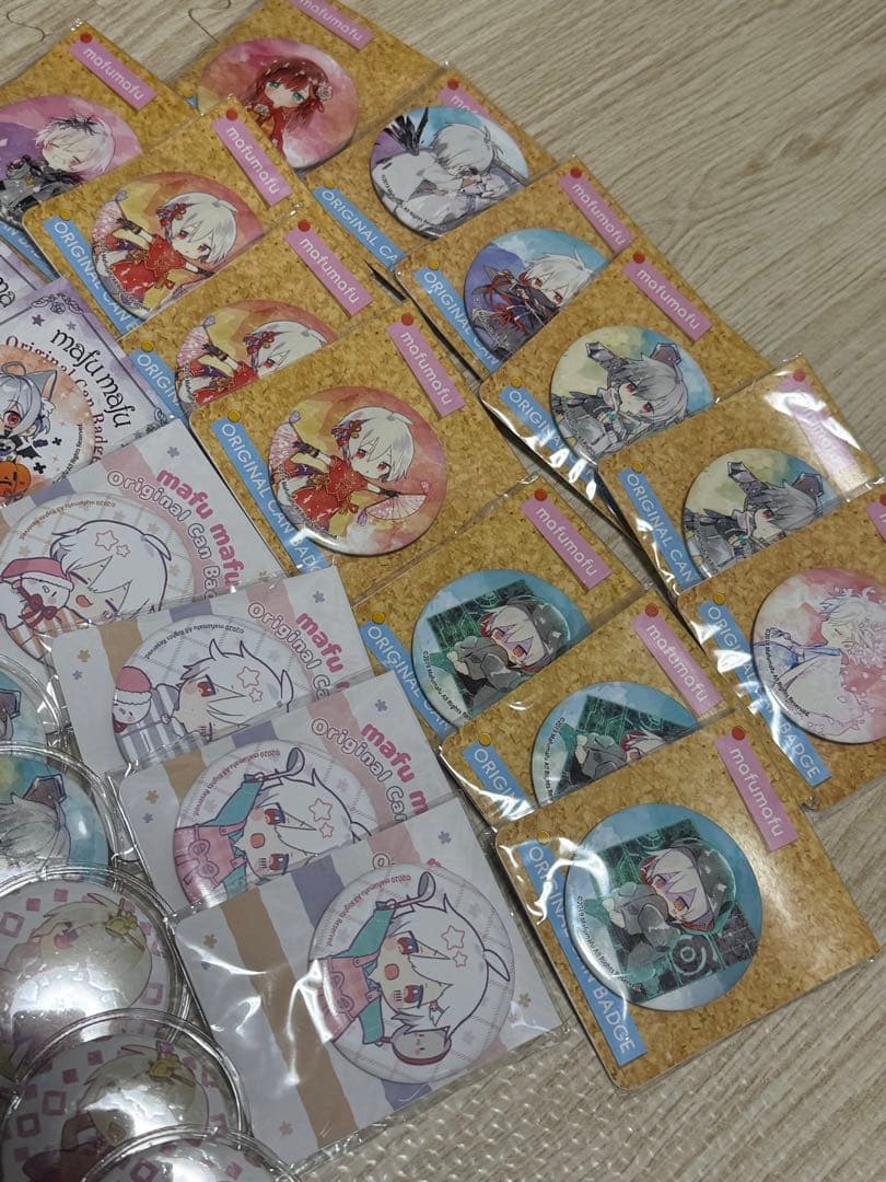 まふまふ まとめ売り ロープハンドルバッグ ぬいぐるみ 缶バッチ まふてる
