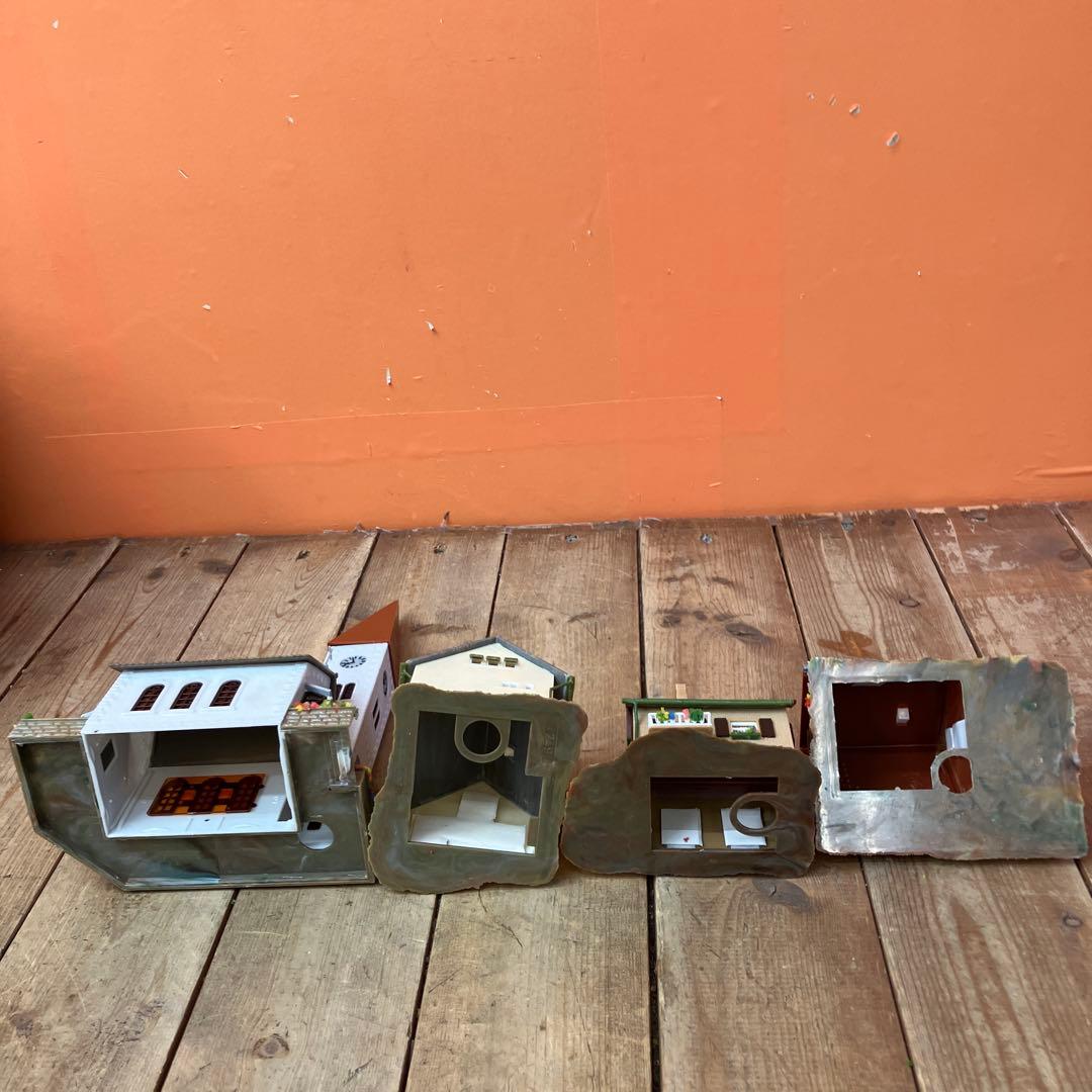 3F【ミニチュア】 建物 4点セット 鉄道模型 HOゲージ （教会・家3軒）
