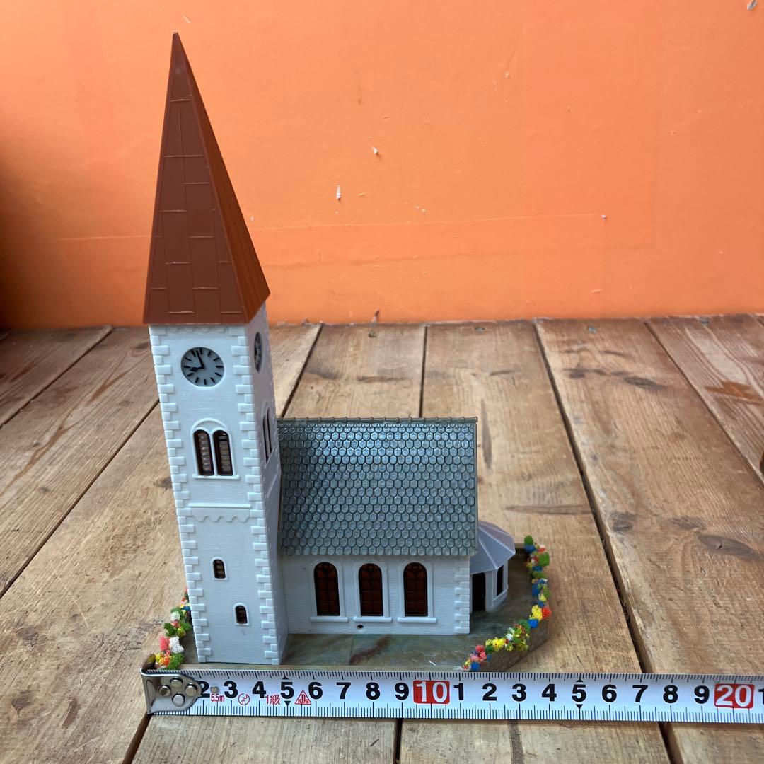 3F【ミニチュア】 建物 4点セット 鉄道模型 HOゲージ （教会・家3軒）