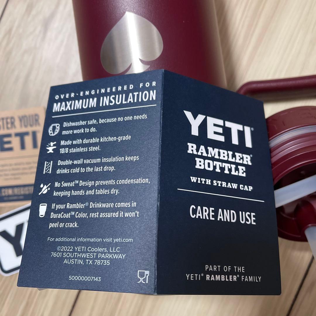 新品YETI ランブラー26oz ストローキャップ ハンドル付 付属品完備未使用