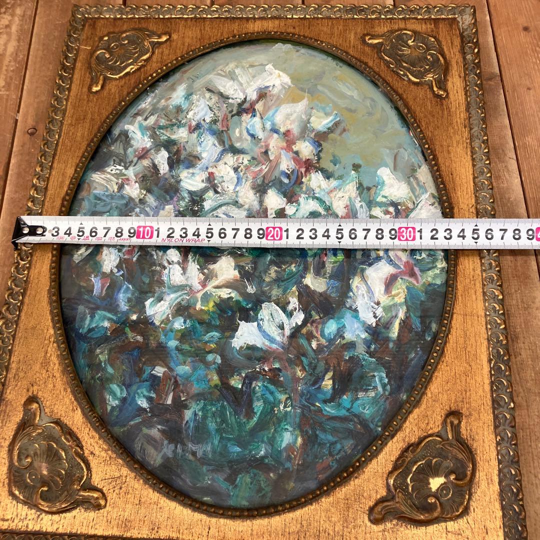 アンティーク フラワー 花 植物 油彩画 油絵 アート 絵画 額縁 額装 美術