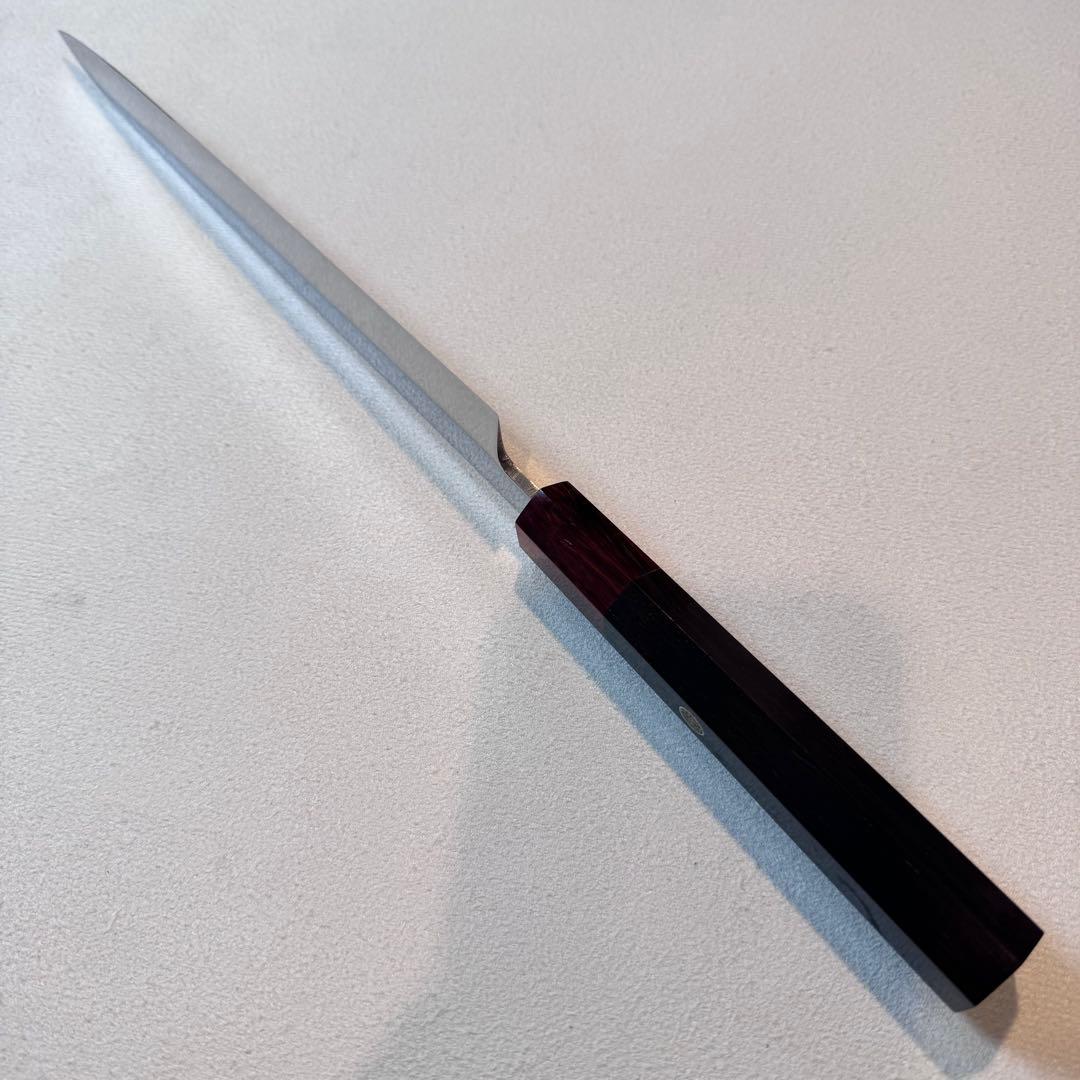 270mm 柳刃包丁 鏡面　黒檀紫檀八角柄 刺身包丁 全鋼 和包丁