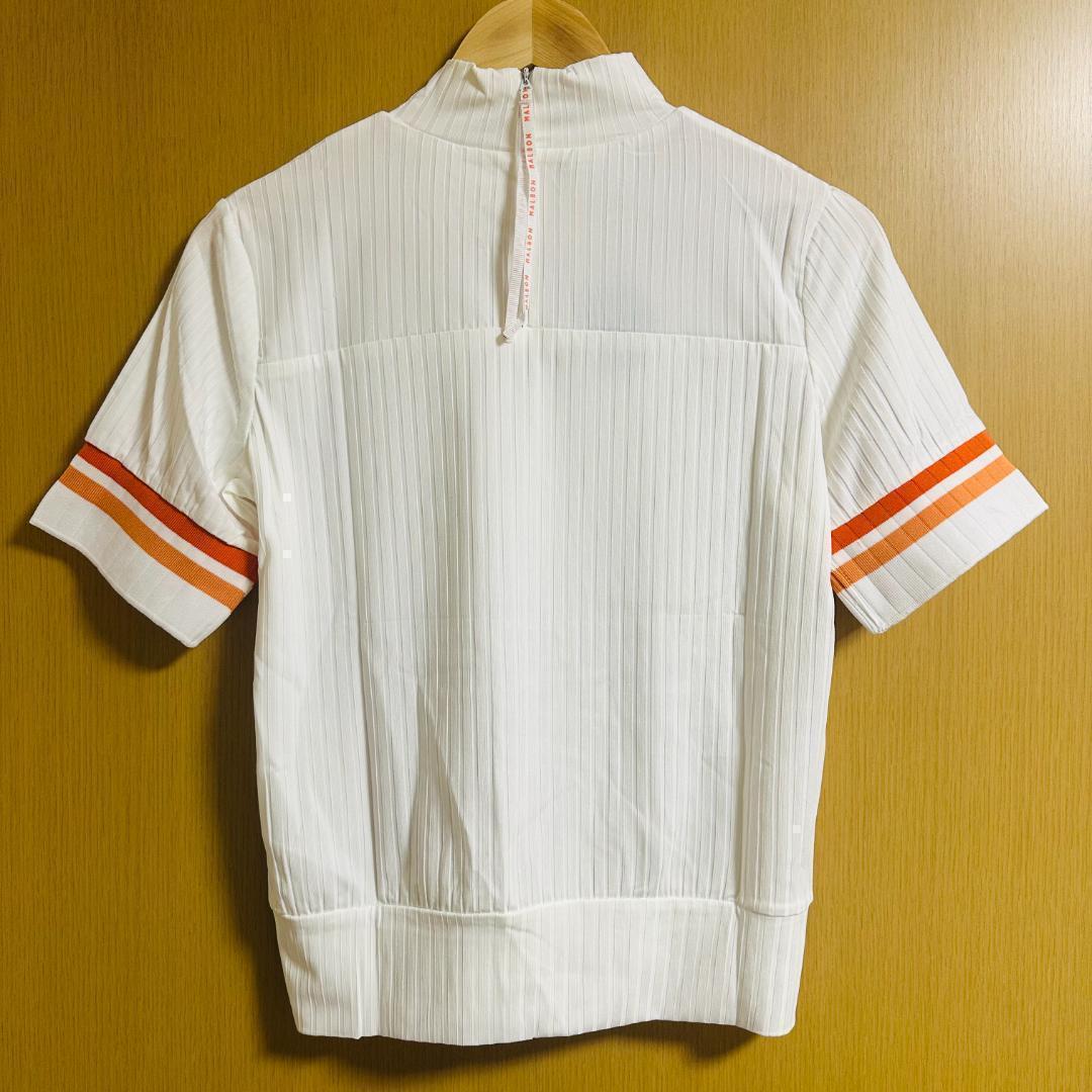 白L マルボンゴルフ モックネック シャツ Malbon Golf ハーフジップ