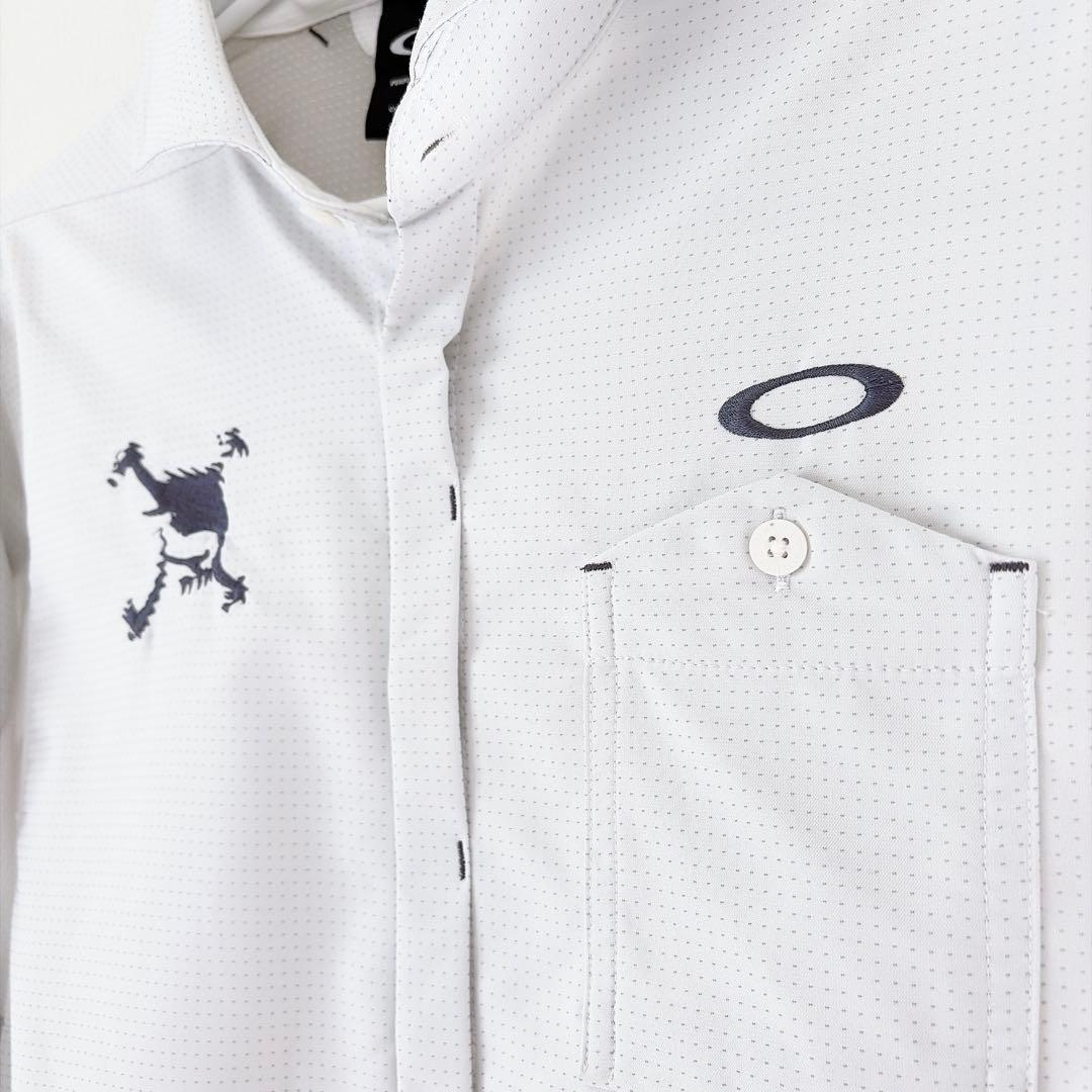 OAKLEY GOLF 長袖 襟シャツ グレー M おしゃれ かっこいい