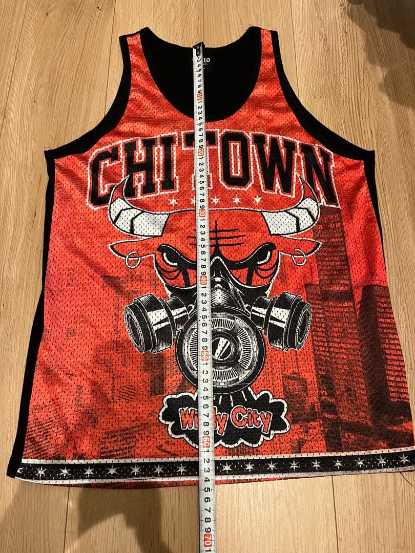 【希少/USA製】Cino BLACK LABELタンクトップ シカゴブルズ風M