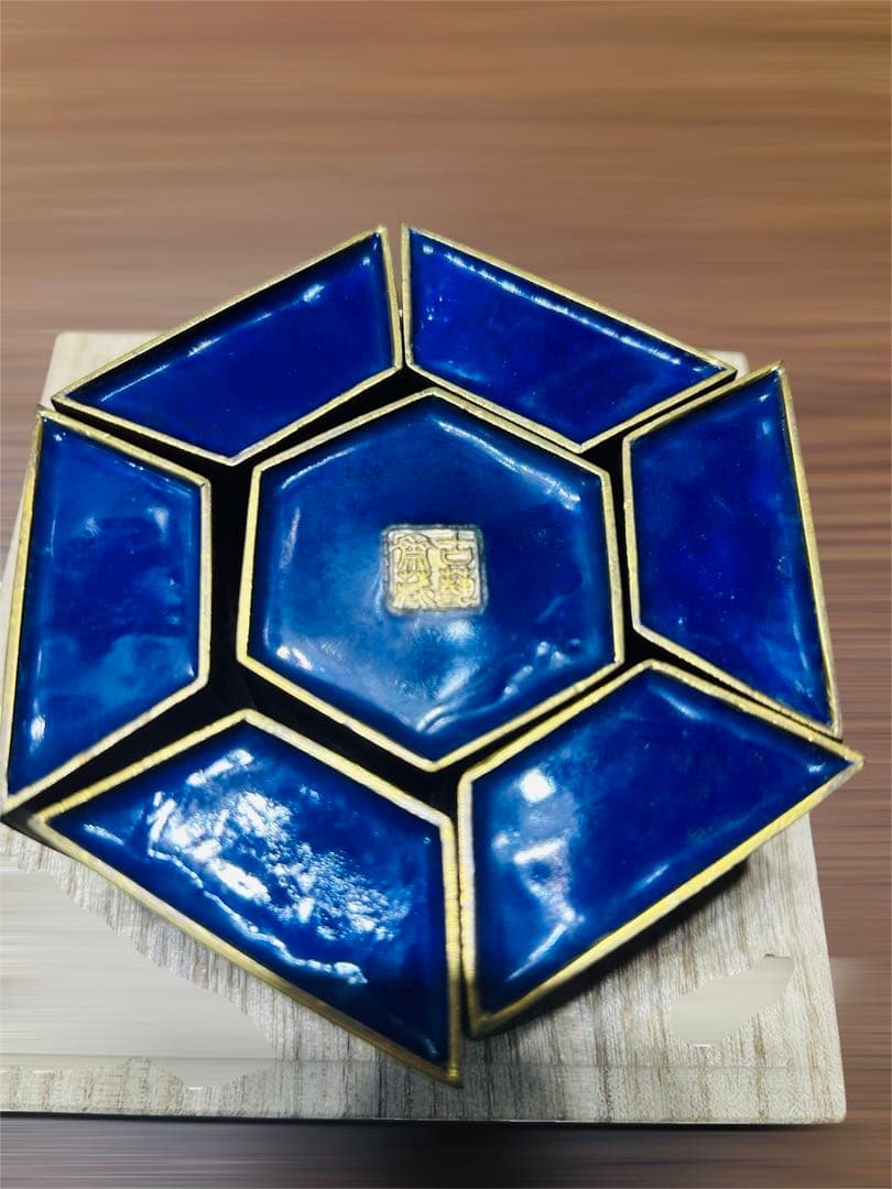 【希少品】中国美術 七宝焼 絵付 アンティーク 古美術 骨董 人物画 六角形