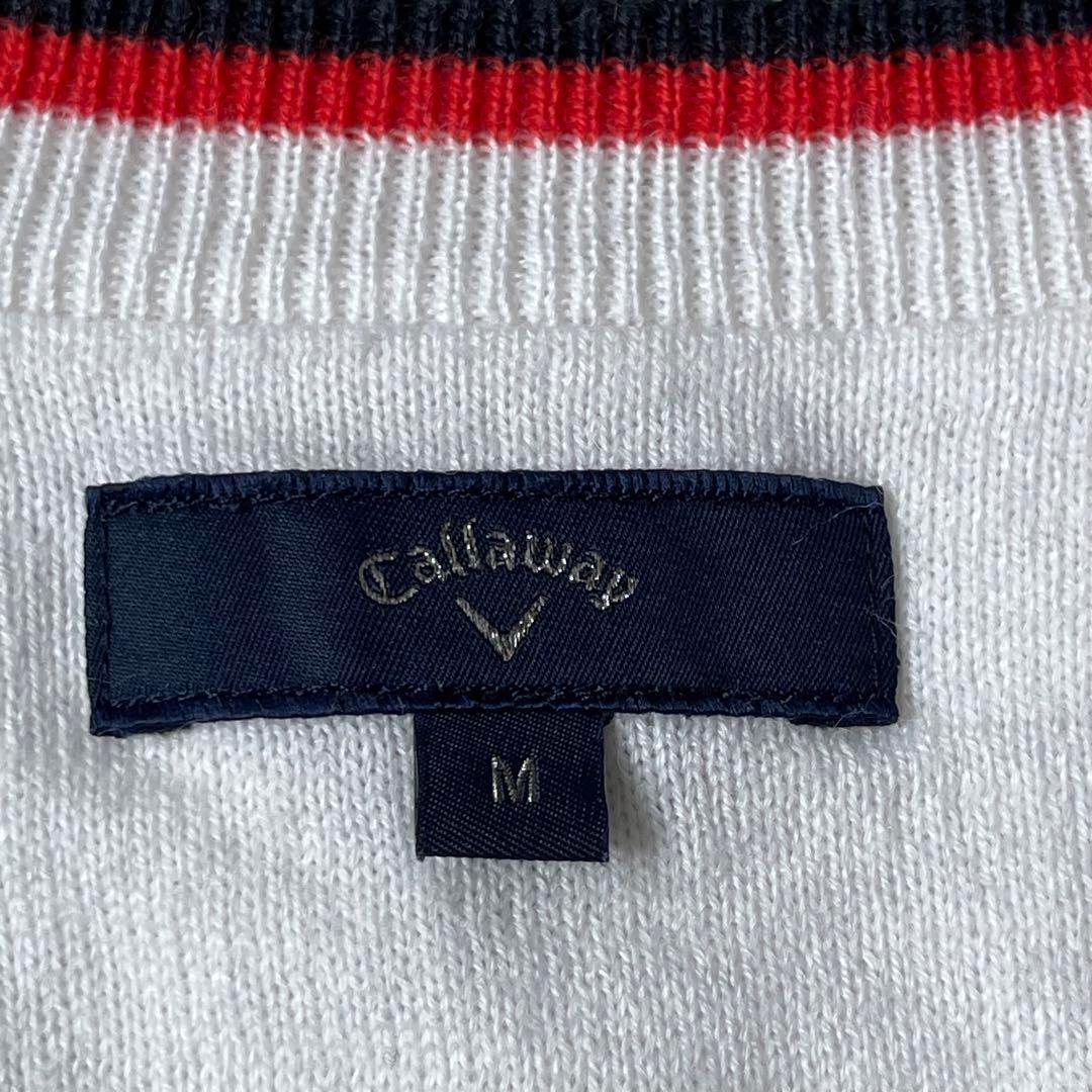 callaway キャロウェイ　ストライプ　ベスト　ニット　薄手