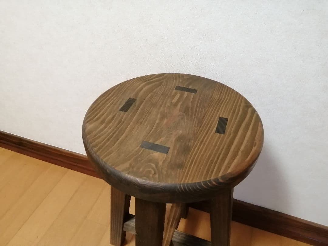 木製スツール　３脚セット　高さ52cm　丸椅子　stool