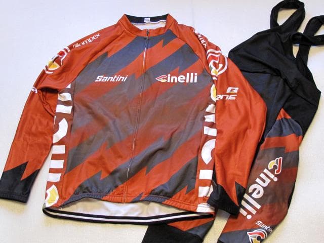 Cinelli 長袖ジャージ ビブタイツ Santini 上下セット
