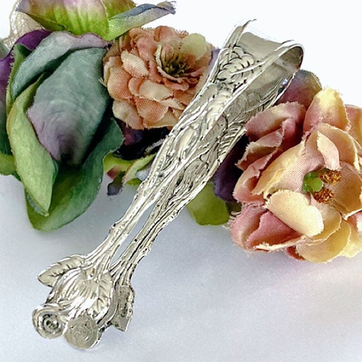 ドイツ製 ヒルデスハイムローズ 薔薇のシュガートング 銀800製 美品