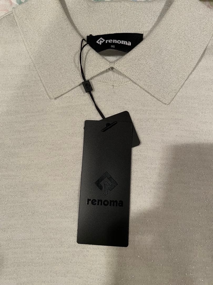 【タグ付き新品】Renoma シルバーラメニット　ポロシャツ 半袖　ゴルフ