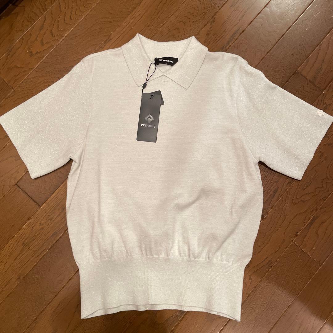 【タグ付き新品】Renoma シルバーラメニット　ポロシャツ 半袖　ゴルフ