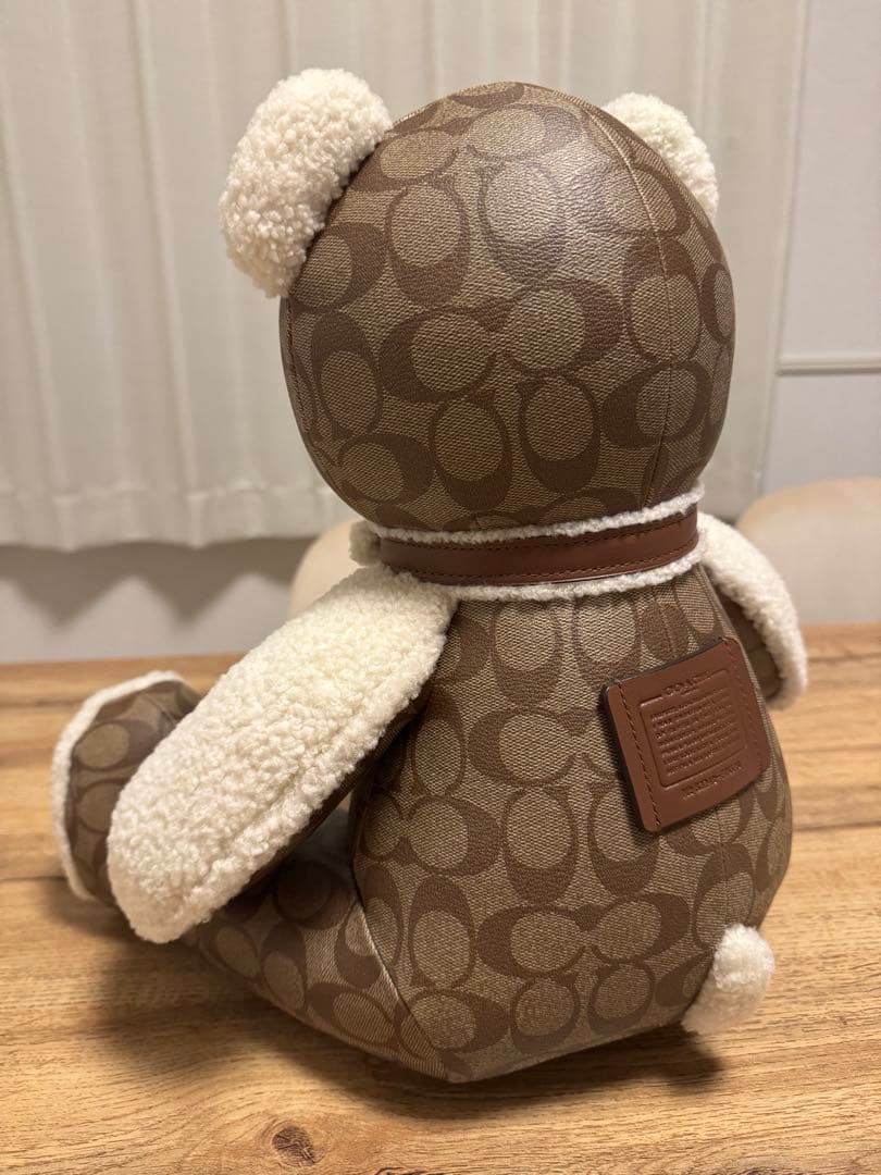 【未使用】希少品 COACH クマ レザー ぬいぐるみ 置物