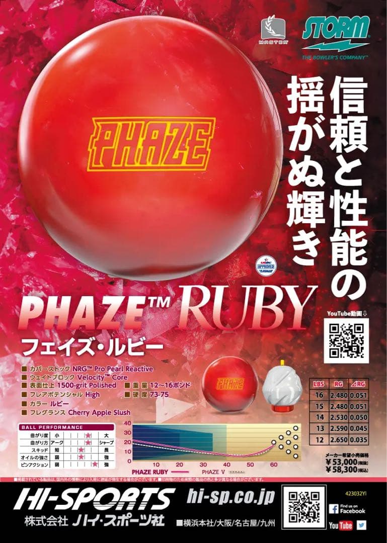 【値下げ中】STORM PHAZE RUBY フェイズ・ルビー 15ポンド　美品