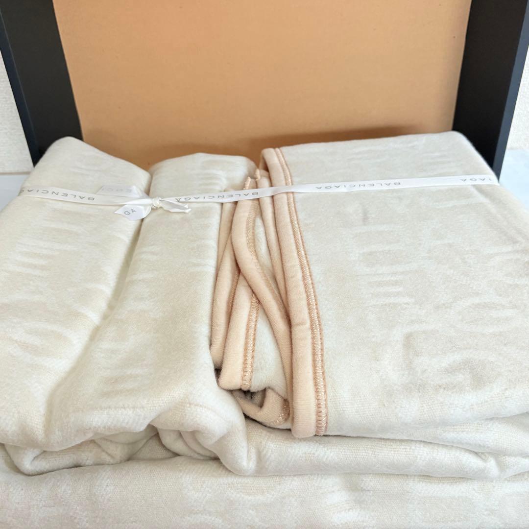 BALENCIAGA バレンシアガ　文字ロゴ総柄　敷き毛布　希少品
