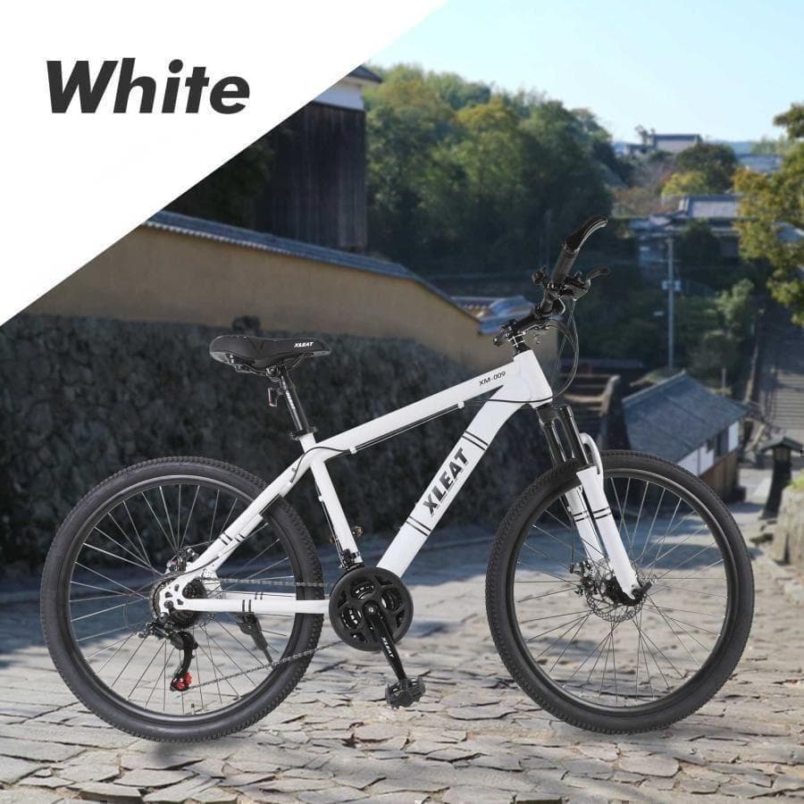 マウンテンバイク 26インチ 軽量 自転車 アウトドア ホワイト 黒 0312