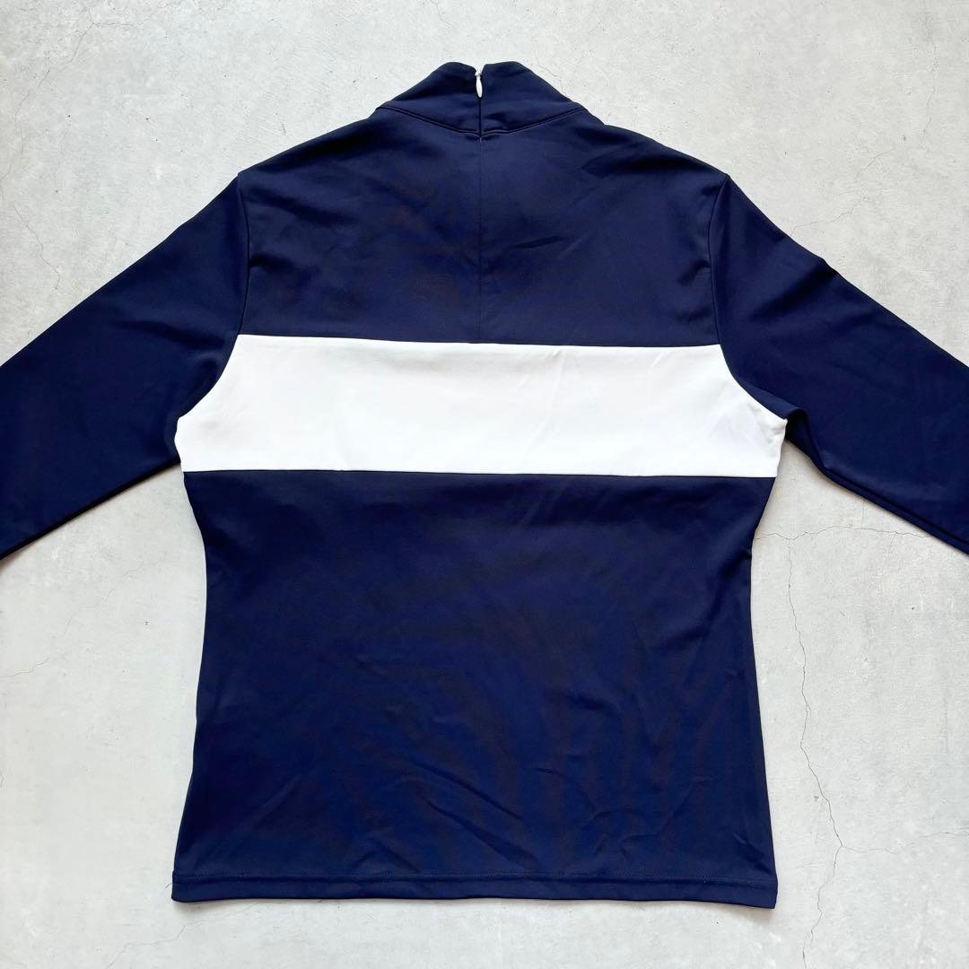【美品】Jun&Ropé ジュン&ロペ モックネック 長袖プルオーバー ネイビー