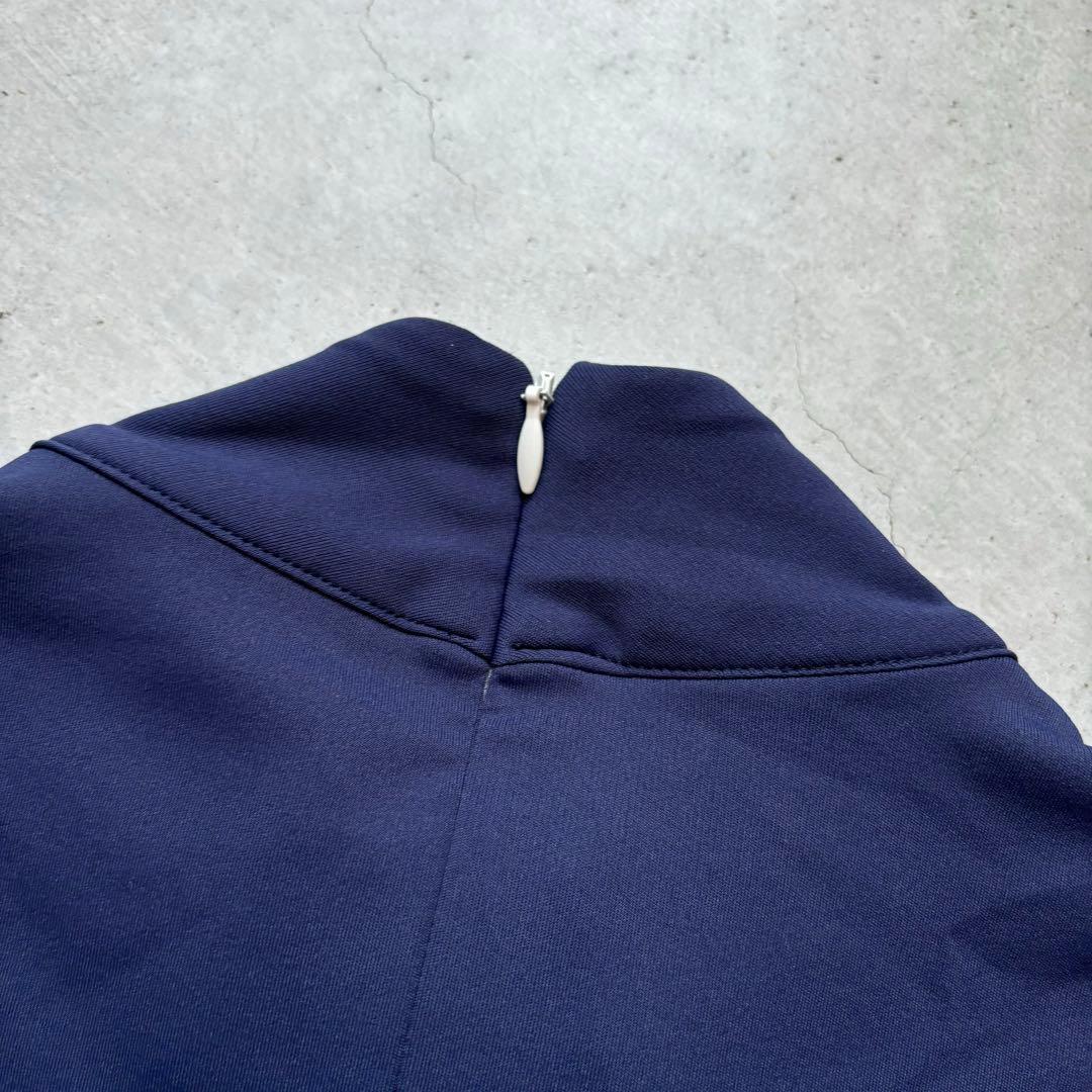 【美品】Jun&Ropé ジュン&ロペ モックネック 長袖プルオーバー ネイビー