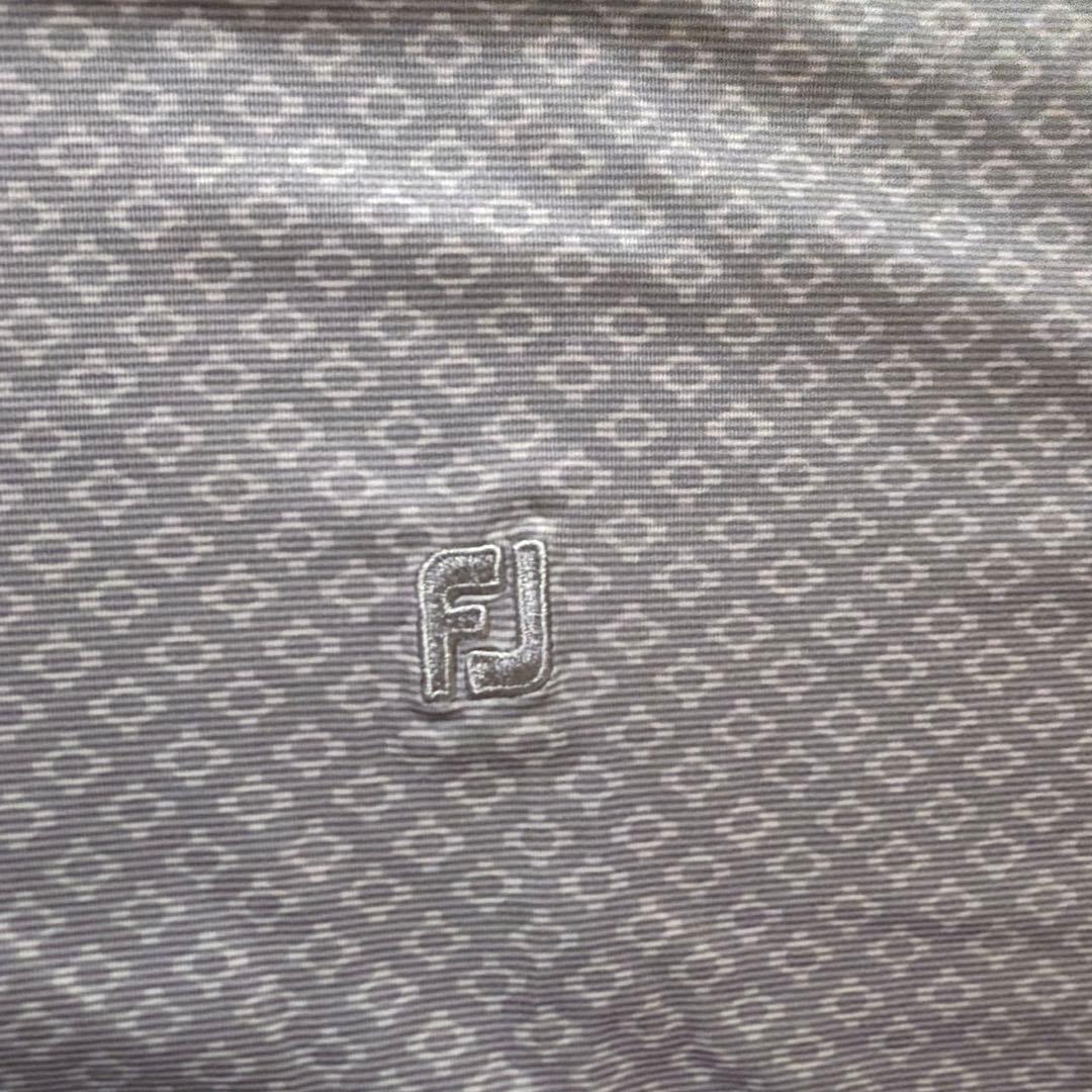 【中古美品】FOOT JOY フットジョイ ポロシャツ 総柄 グレー系2XL