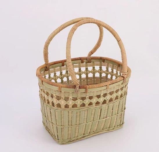 竹細工 かご 収納 手作工芸品 市場かご 手提かご 買い物かご
