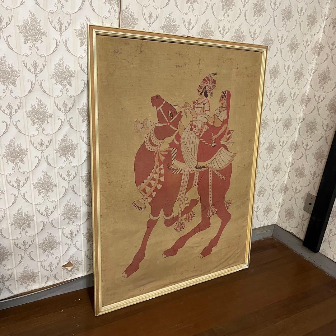 【アンティーク】額装 額縁 アート作品 ドーラ・マル バティック 民芸品 美術品