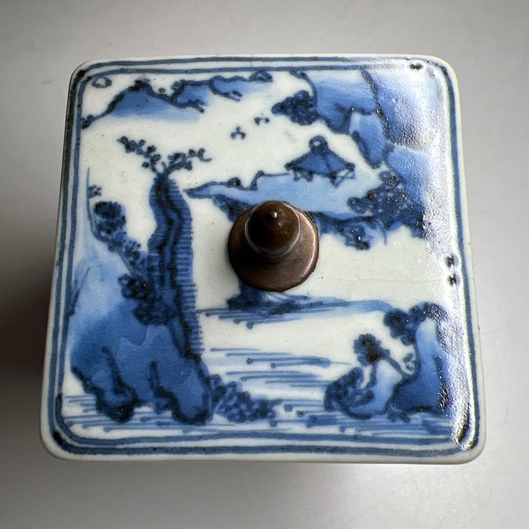 中国明時代　大明萬暦年製　五彩龍花紋小鉢　木箱付高7.5㎝東Y8-0331☆2F