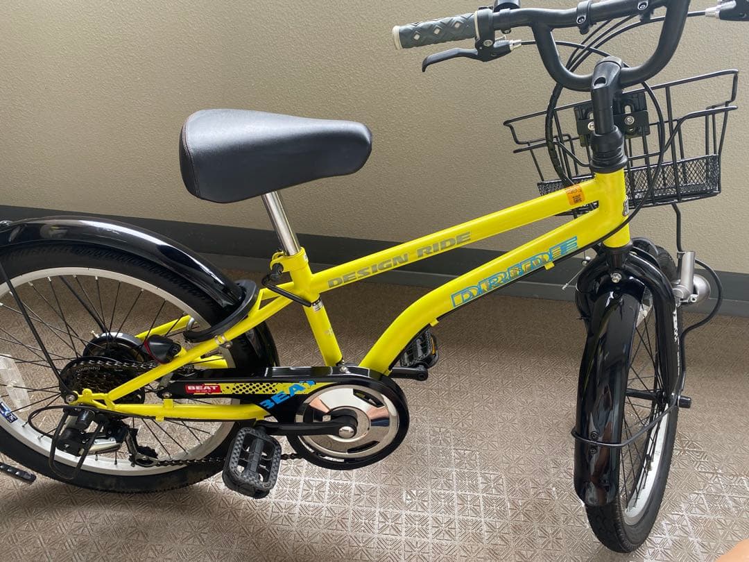 アサヒサイクル　ドライド　子供用自転車　20インチ イエロー 前部カゴ付き