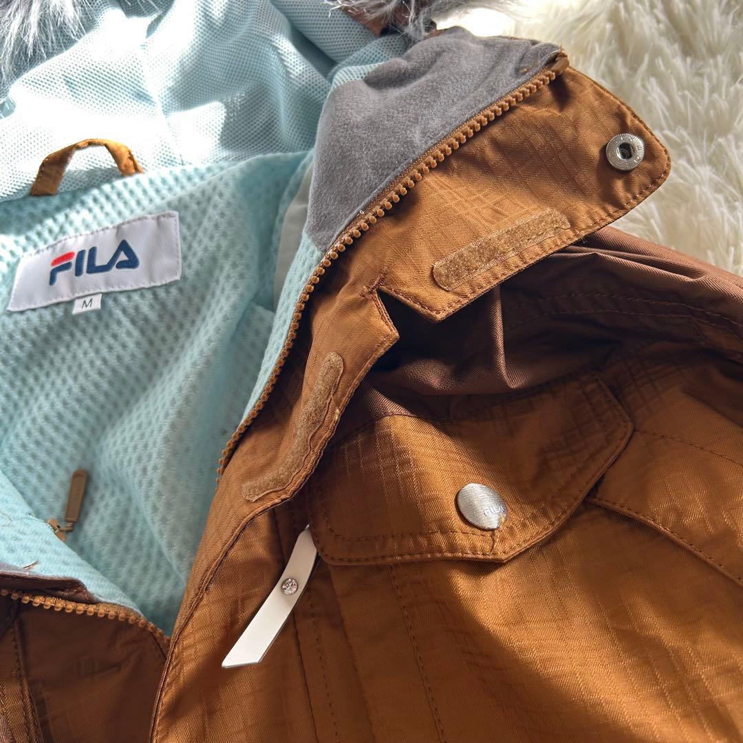 美品FILA ブラウン　スノーボード スキーウェア 上下　M S レディース防寒