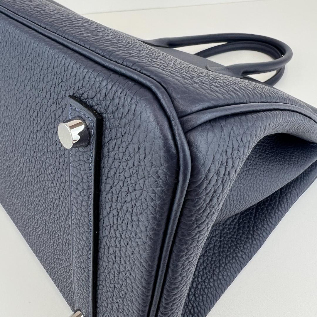 新品 HERMES エルメス バーキン25 ブルーニュイ シルバー金具